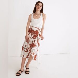 Madewell Palm Linen Ruffle Skirt